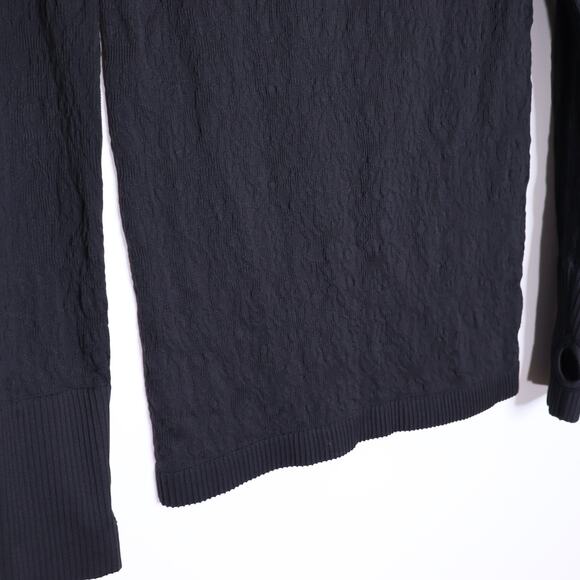 LULULEMON Rest less Pullover Black Textured Long Sleeve Running Active Women's 8 - Picture 10 of 14